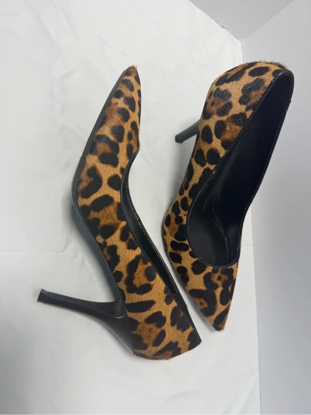 Nine West Leopard-Print Pointed Pumps - Brown/Black
